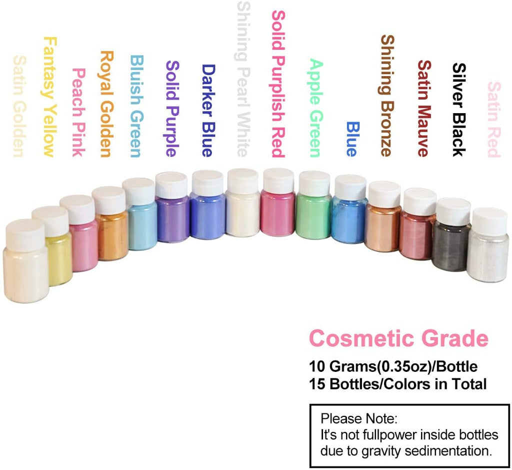 Rolio Mica Powder 24 Bottles Pearlescent Color Pigment for Polish Resin etc  NEW 691037367725